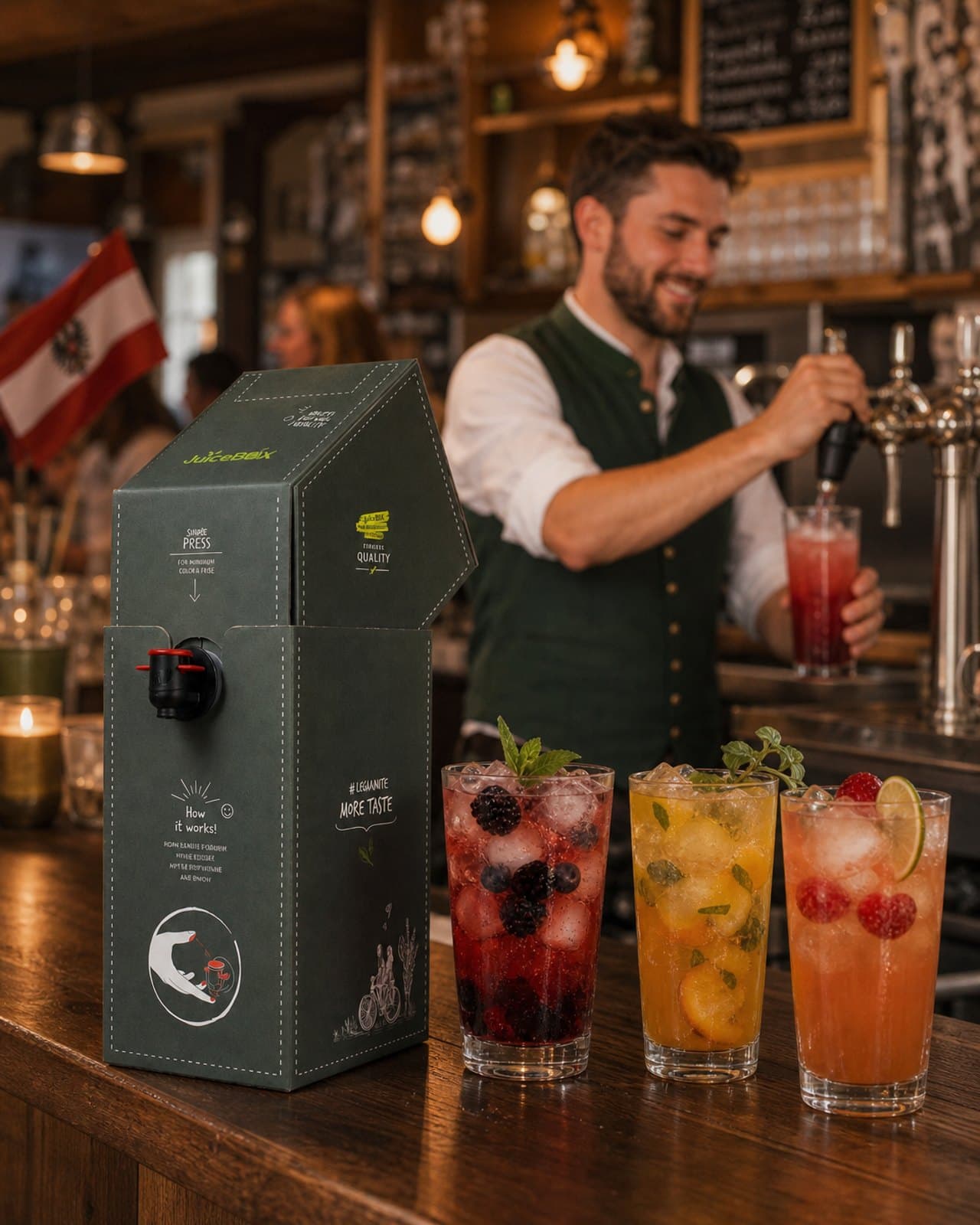 JuiceBox im Einsatz hinter einer Bar